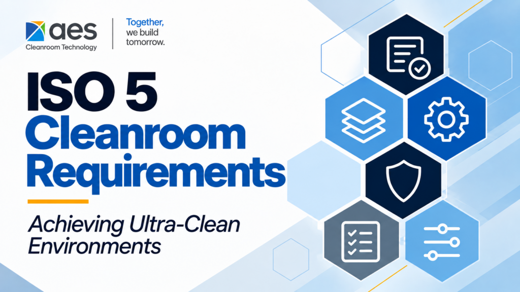 AES Clean Technology ISO 5 cleanroom requirements guide thumbnail covering ultra-clean environments, airflow, filtration, and contamination control.